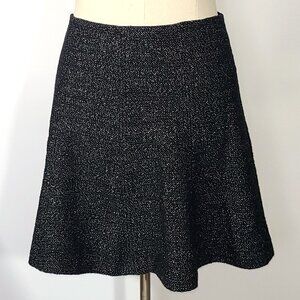 Ann Taylor LOFT Black & White Pull-On Elastic Waist Knit Pull-on Skirt Sz L